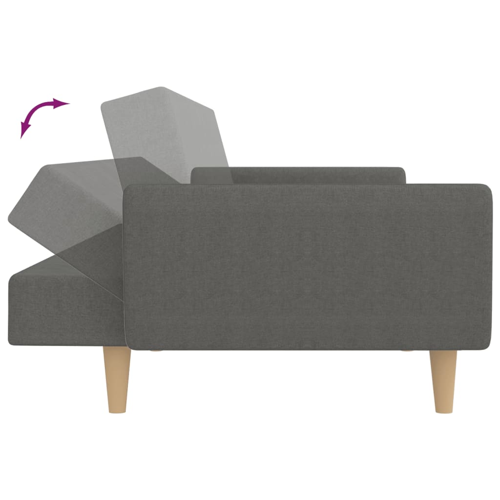 vidaXL Canapé-lit à 2 places gris clair tissu