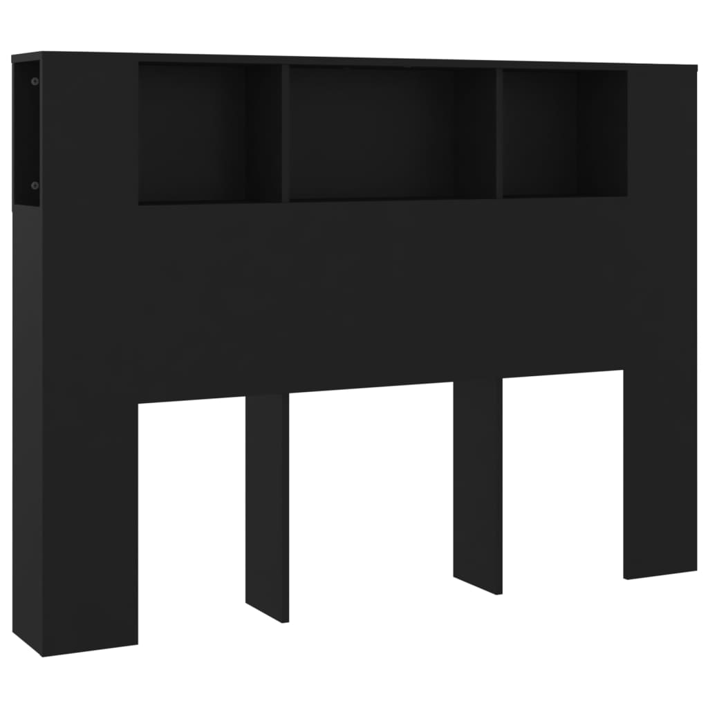 vidaXL Armoire de tête de lit Noir 140x18,5x104,5 cm