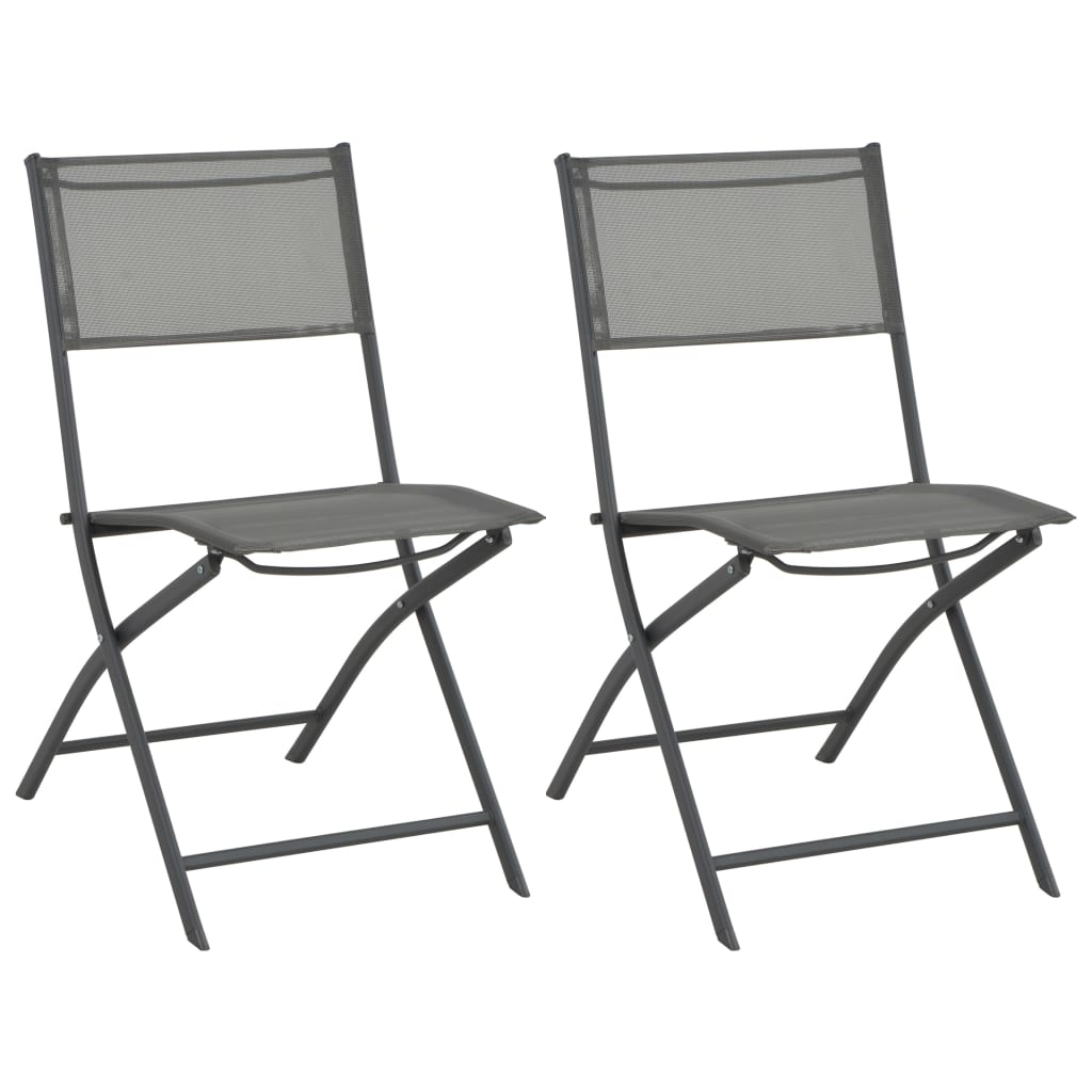 vidaXL Chaises de jardin pliables lot de 2 Acier et textilène