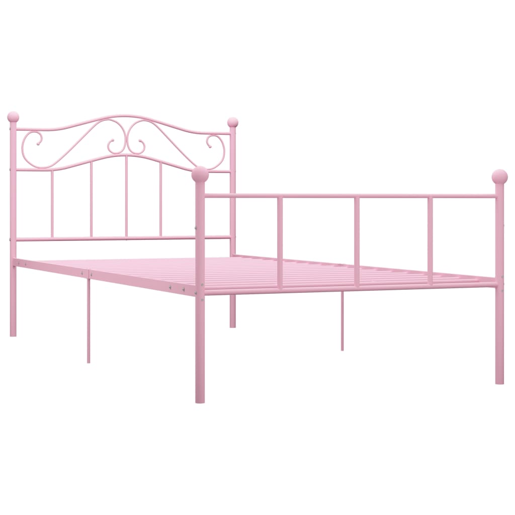 vidaXL Cadre de lit sans matelas rose métal 90x200 cm