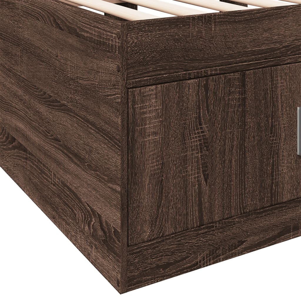 vidaXL Lit de jour et tiroirs chêne marron 75x190 cm bois d'ingénierie