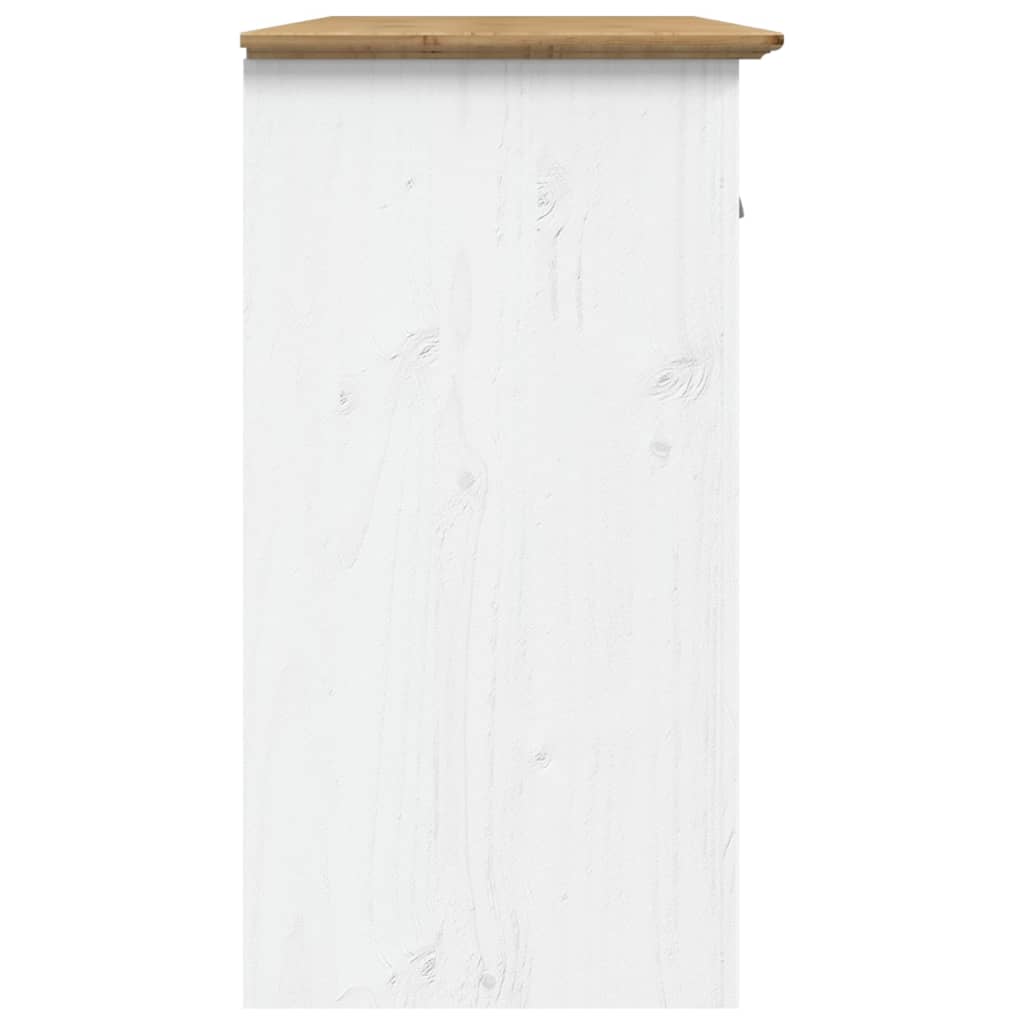 vidaXL Buffet BODO blanc et marron 115x43x79,5 cm bois massif de pin