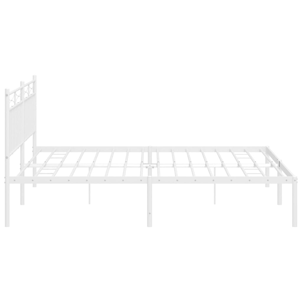 vidaXL Cadre de lit métal sans matelas et tête de lit blanc 183x213 cm