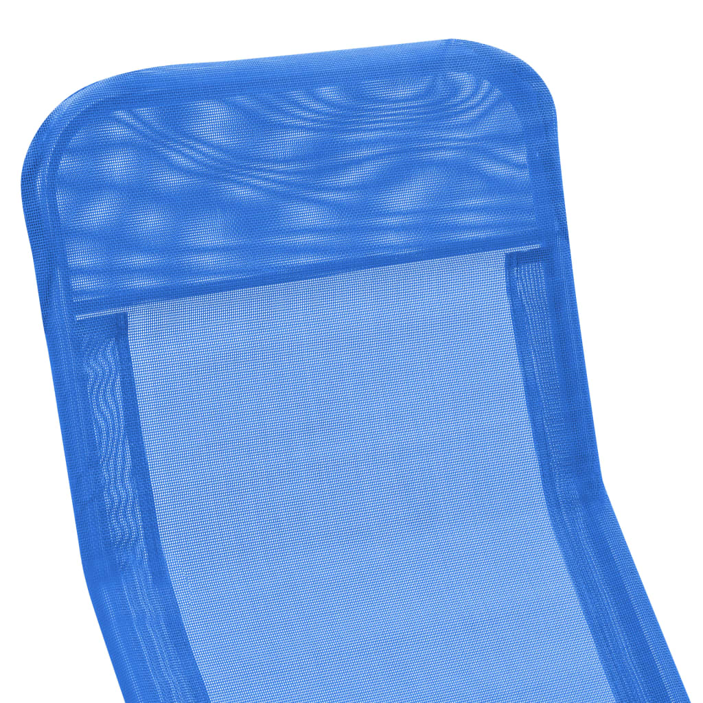 vidaXL Chaises longues pliables lot de 2 Textilène Bleu