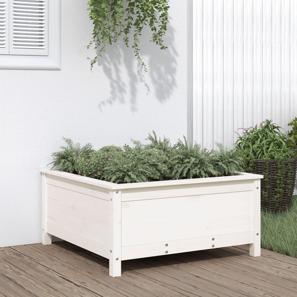 vidaXL Jardinière blanc 82,5x82,5x39 cm bois massif de pin