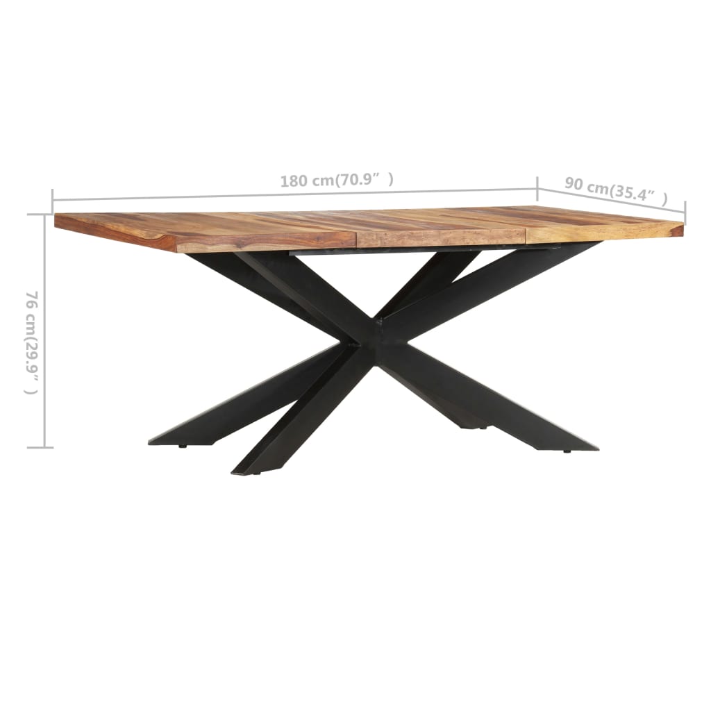vidaXL Table de salle à manger 180x90x76 cm Bois solide