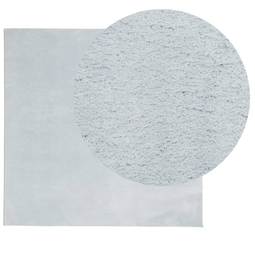 vidaXL Tapis HUARTE à poils courts doux et lavable bleu 160x160 cm