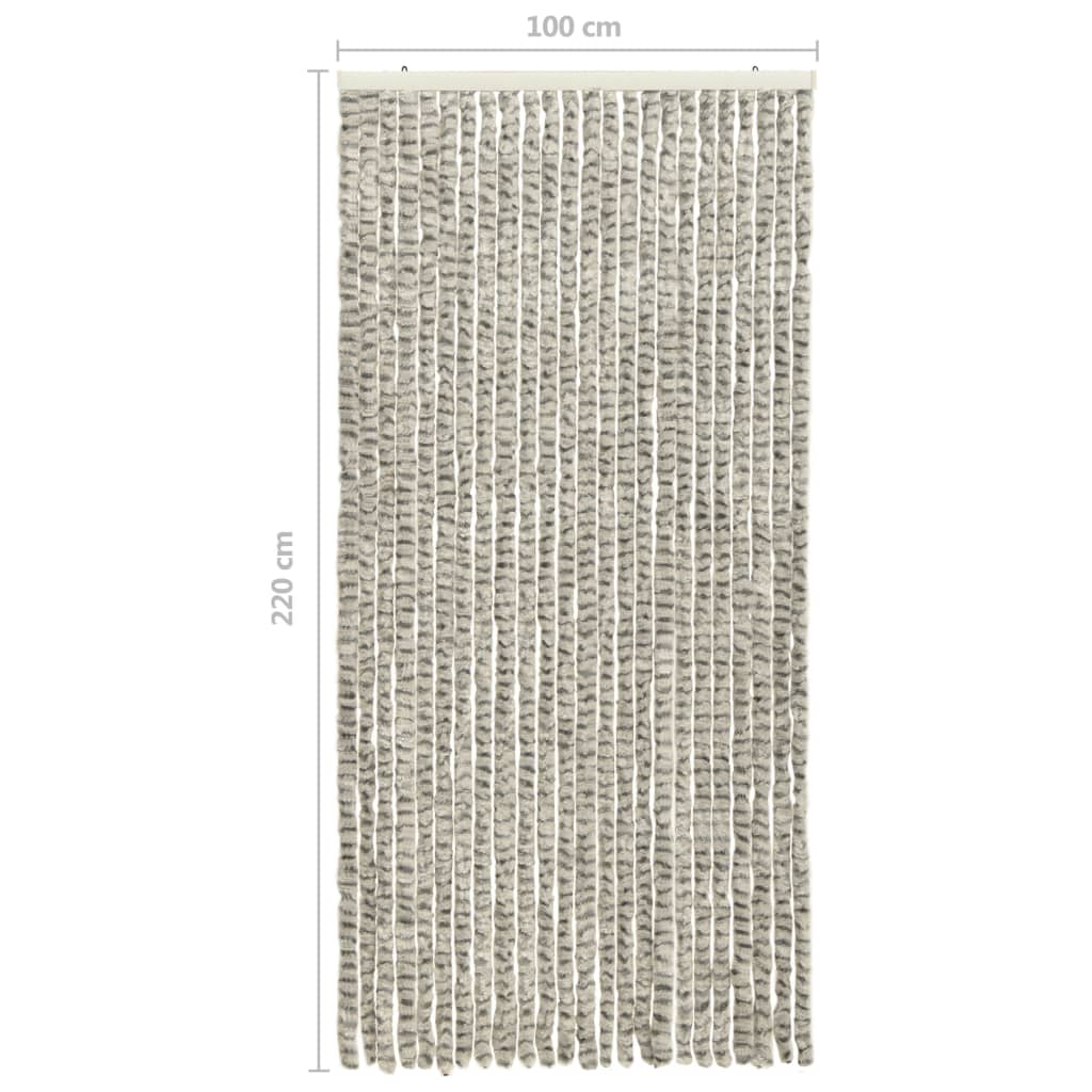 vidaXL Moustiquaire Gris clair et gris foncé 100x220 cm Chenille