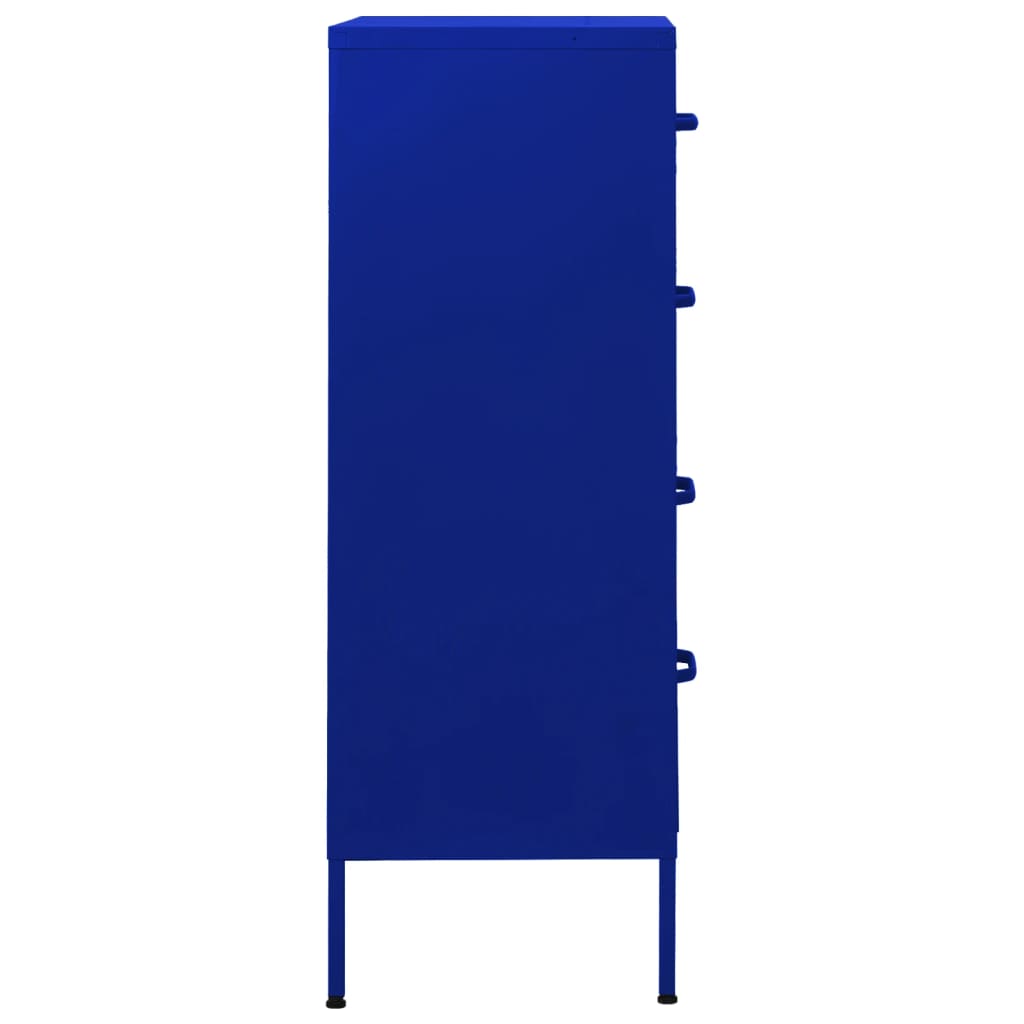 vidaXL Commode Bleu marine 80x35x101,5 cm Acier