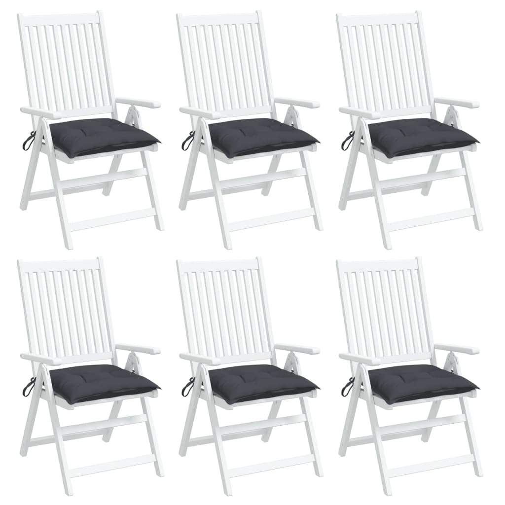 vidaXL Coussins de chaise 6 pcs anthracite 40x40x7 cm