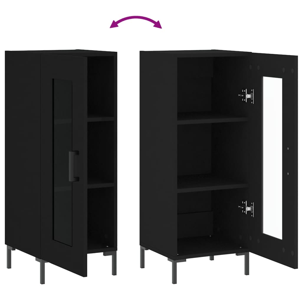 vidaXL Buffet Noir 34,5x34x90 cm Bois d'ingénierie