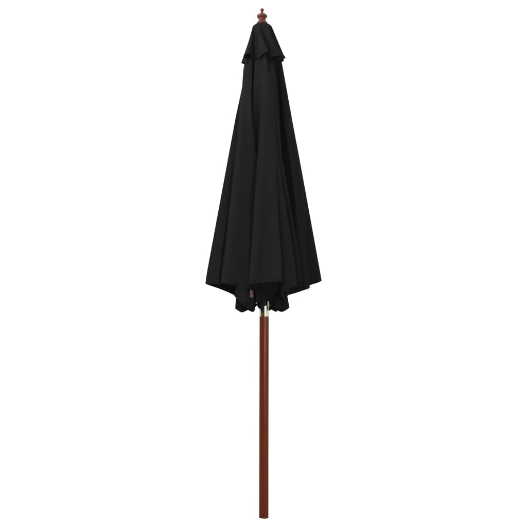 vidaXL Parasol avec mât en bois 300x258 cm Noir