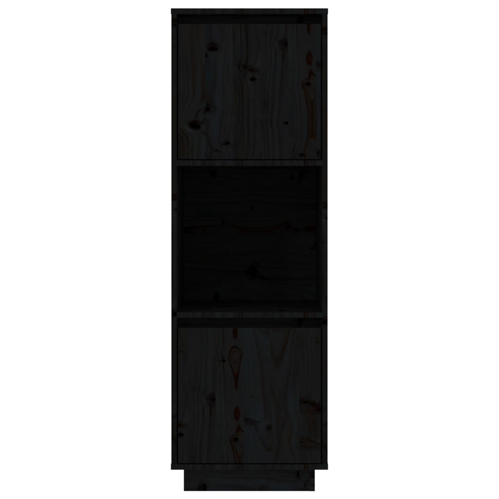 vidaXL Buffet haut Noir 38x35x117 cm Bois massif de pin