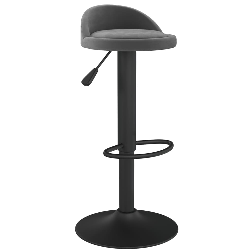 vidaXL Tabourets de bar lot de 2 gris foncé velours