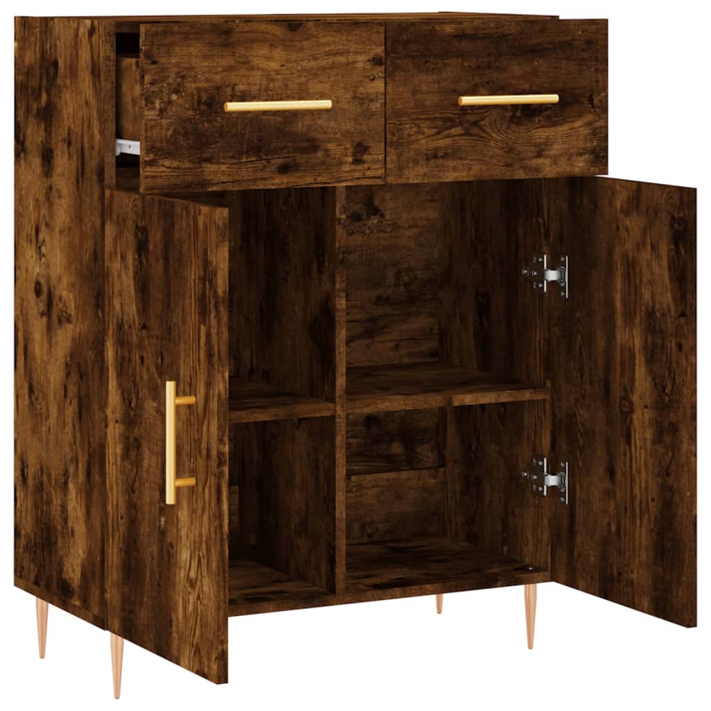 vidaXL Buffet chêne fumé 69,5x34x90 cm bois d'ingénierie