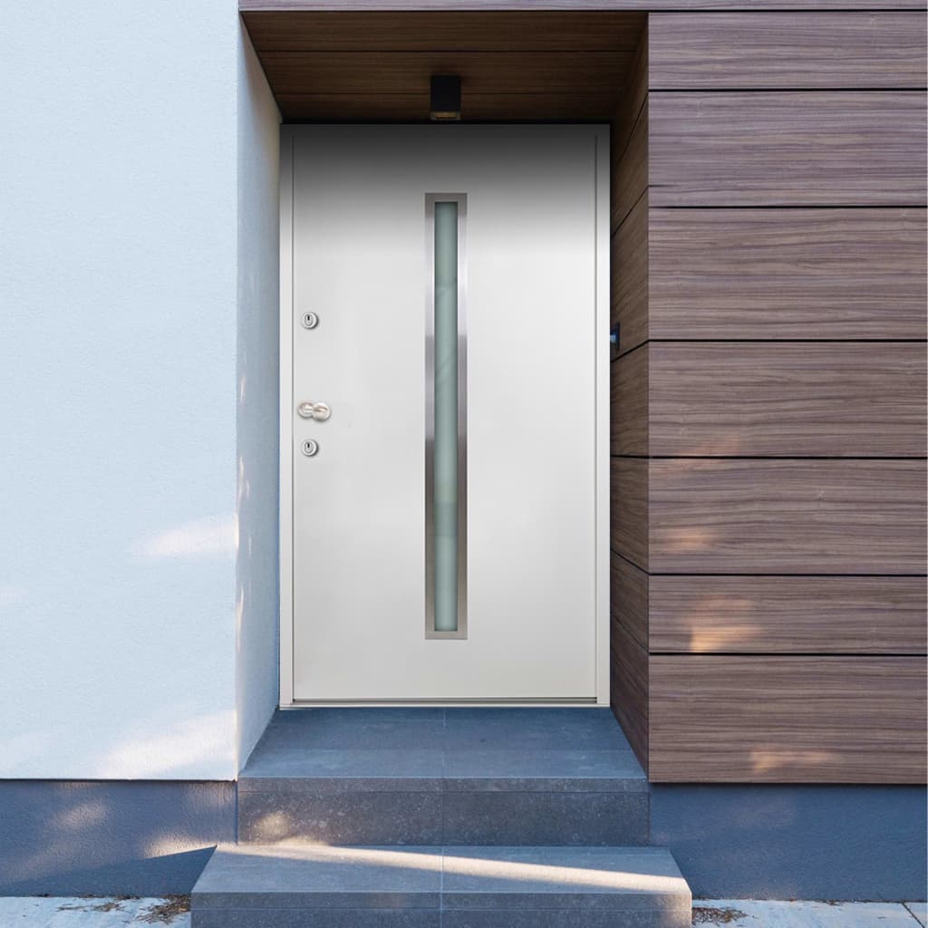 vidaXL Porte d'entrée Aluminium Blanc 100x200 cm