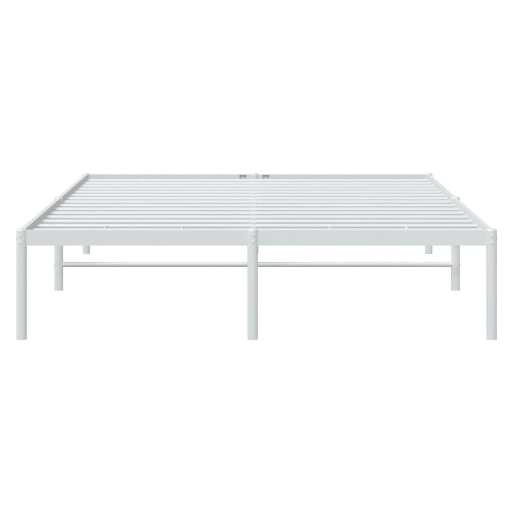 vidaXL Cadre de lit métal sans matelas blanc 150x200 cm