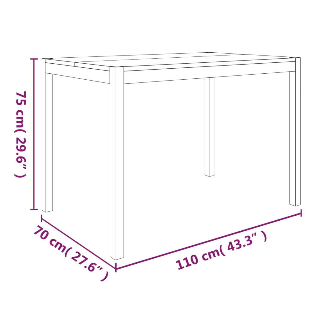 vidaXL Ensemble de salle à manger 5 pcs Bois d'acacia solide