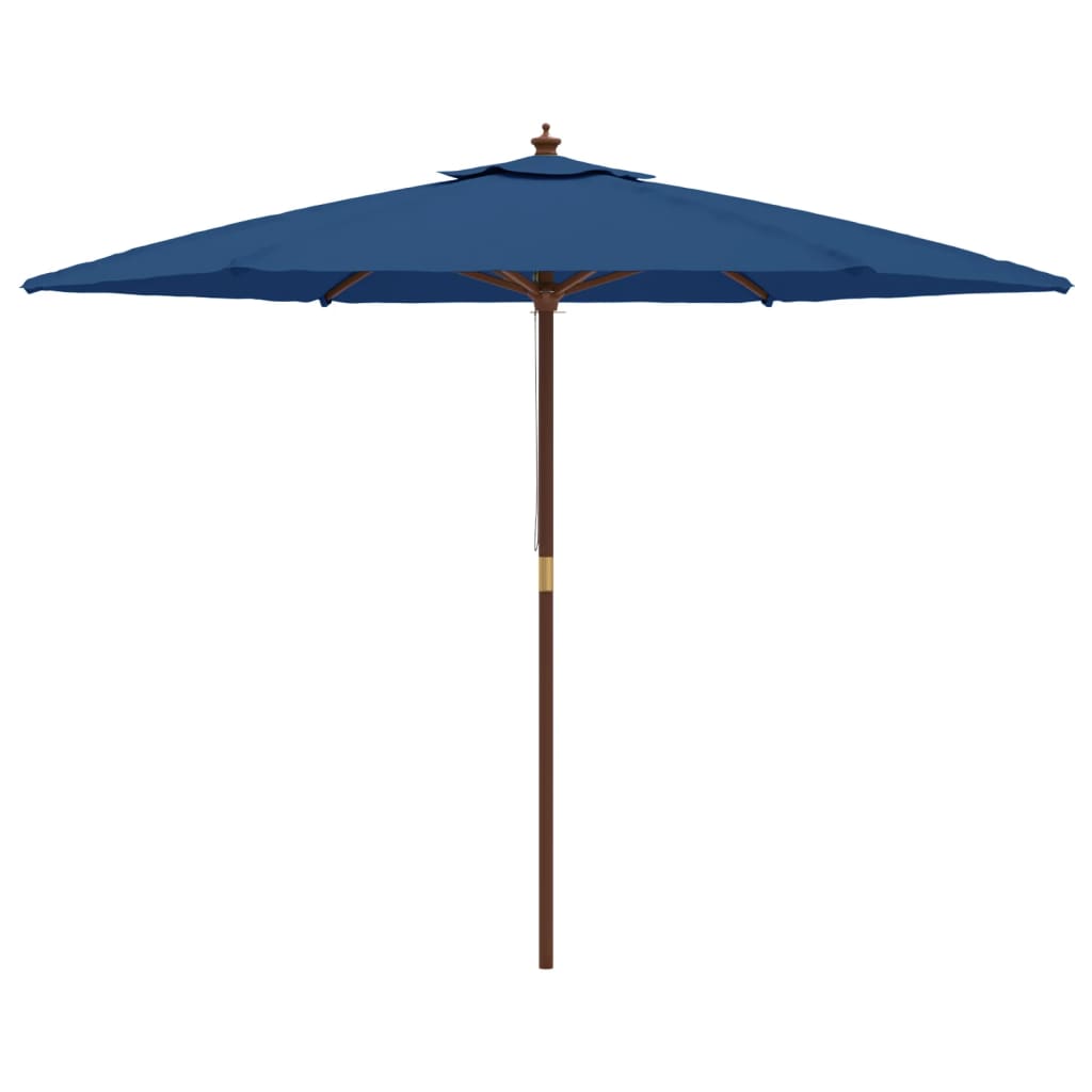 vidaXL Parasol de jardin avec mât en bois bleu azuré 299x240 cm