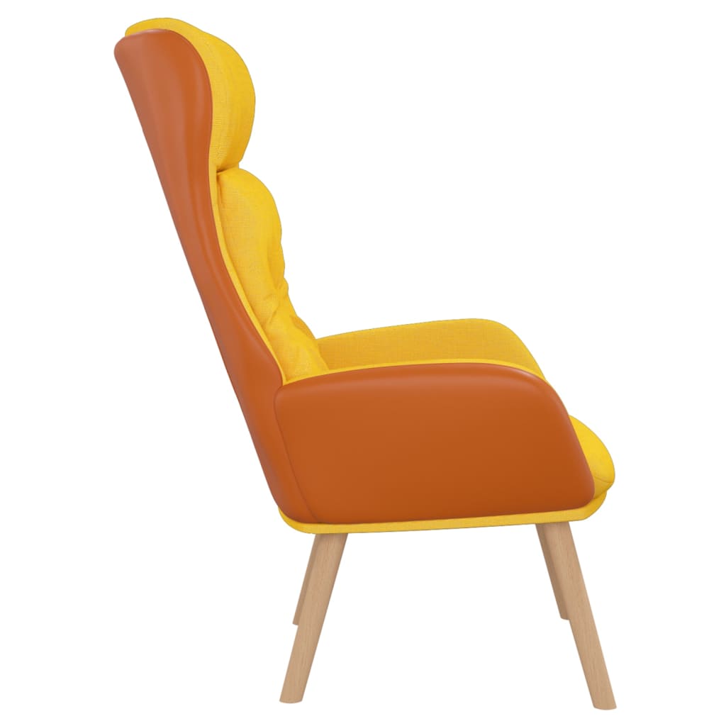 vidaXL Chaise de relaxation Jaune moutarde Tissu et PVC