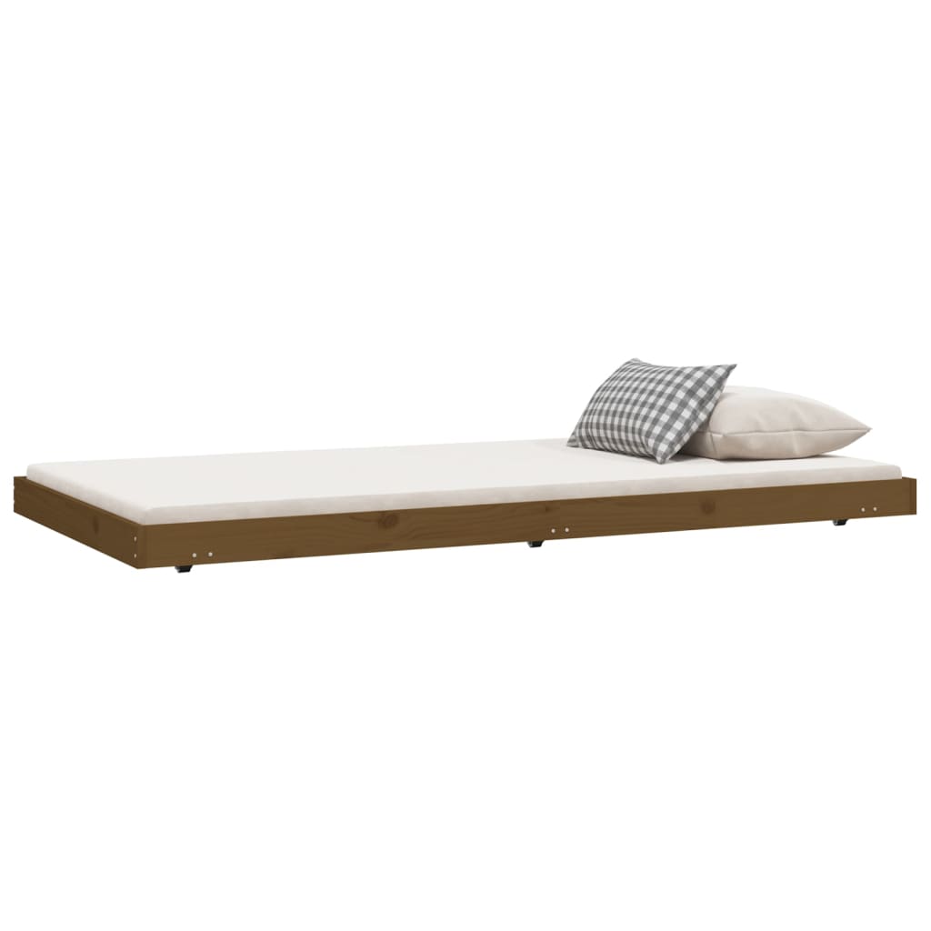 vidaXL Cadre de lit sans matelas marron miel 100x200cm bois pin massif