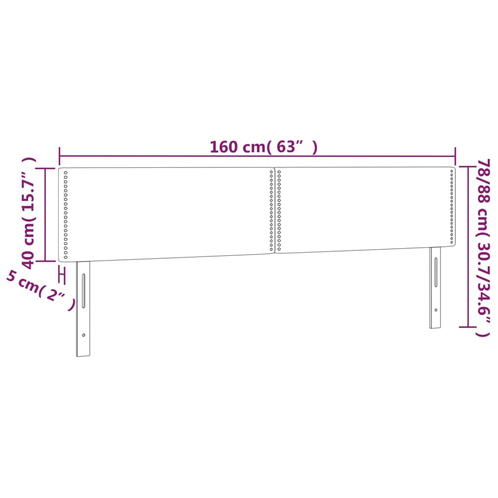 vidaXL Tête de lit à LED Gris foncé 160x5x78/88 cm Tissu