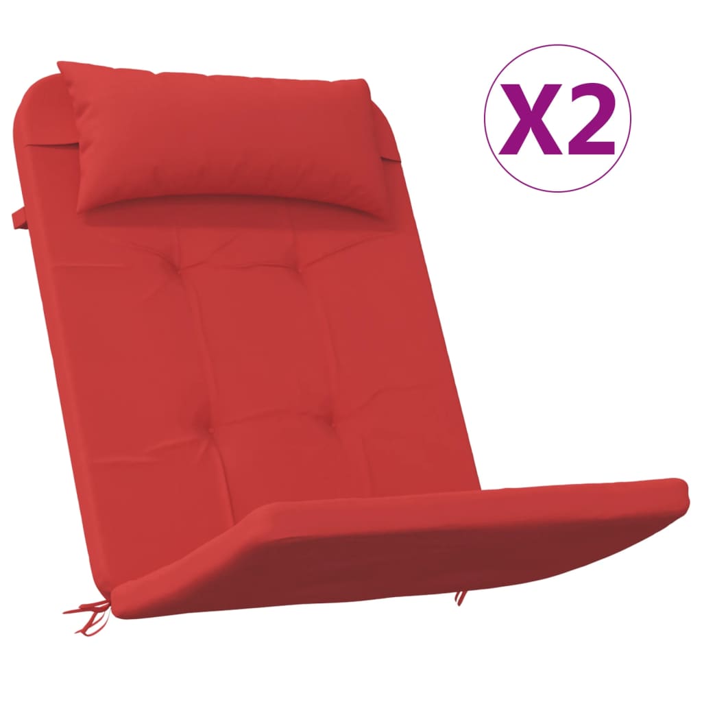 vidaXL Coussins de chaise adirondack lot de 2 rouge tissu oxford