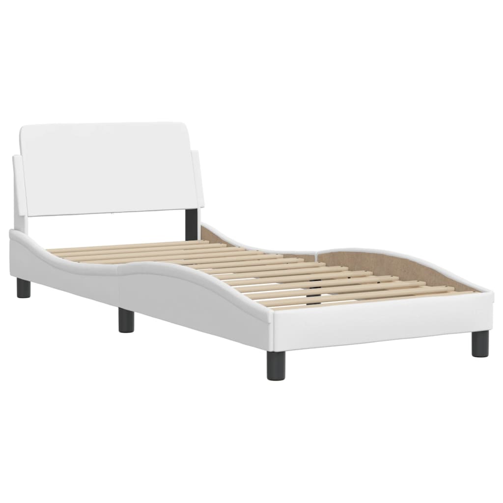 vidaXL Lit avec matelas blanc 80x200 cm similicuir