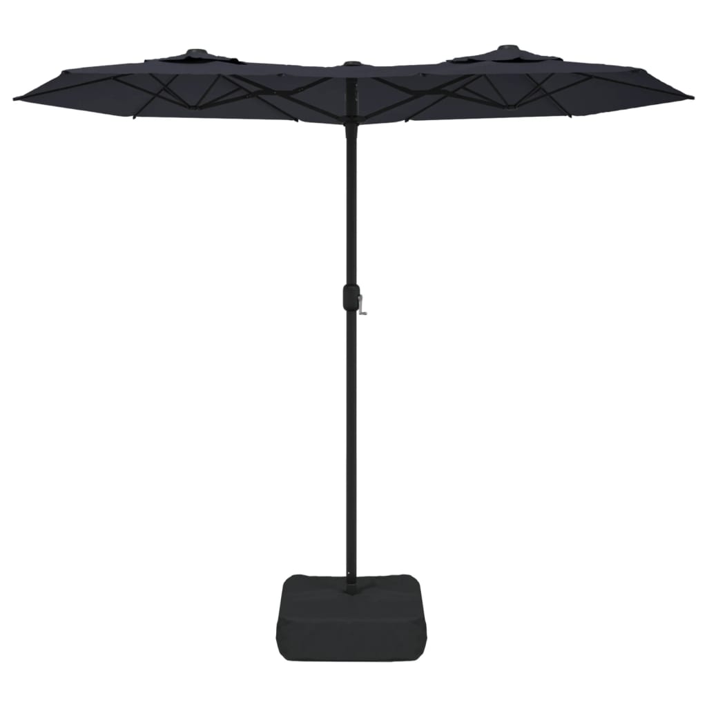 vidaXL Parasol de jardin à double tête noir 316x240 cm