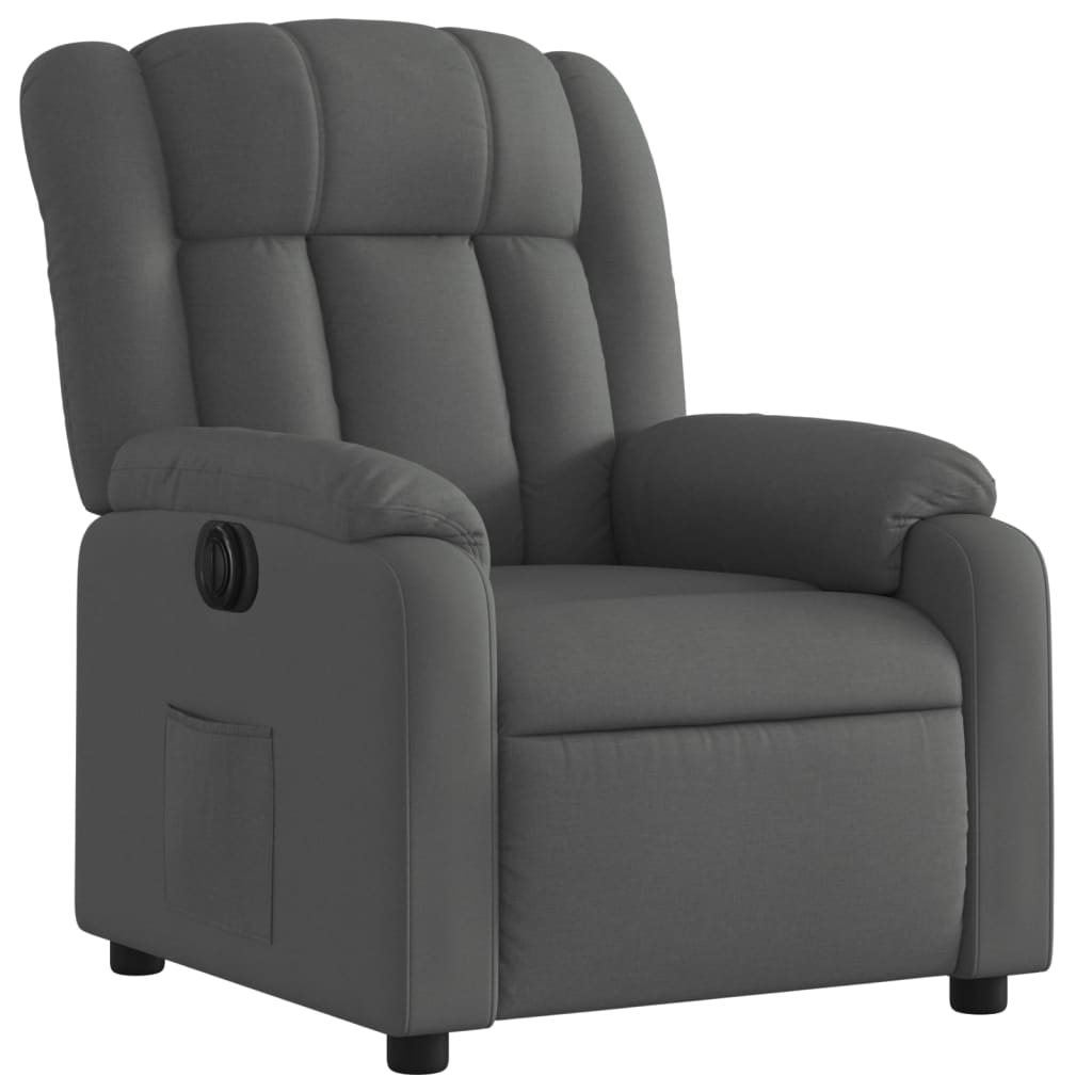 vidaXL Fauteuil inclinable électrique Gris foncé Tissu