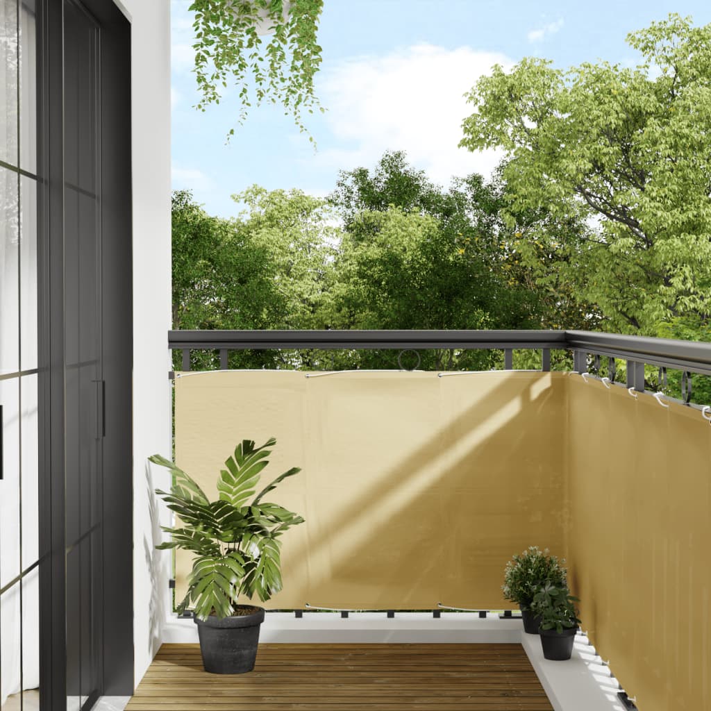 vidaXL Écran de balcon sable 90x800 cm 100% polyester oxford