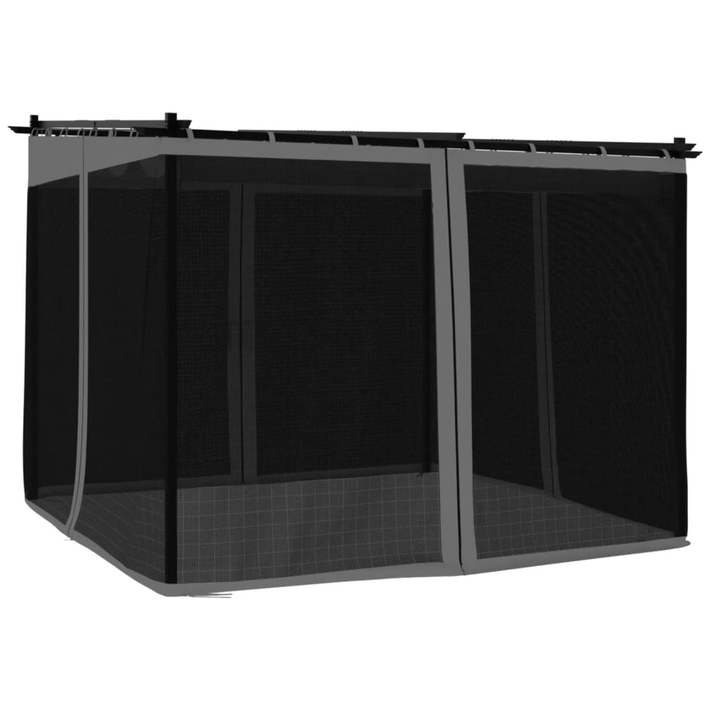 vidaXL Tonnelle avec parois en filet anthracite 3x3 m acier