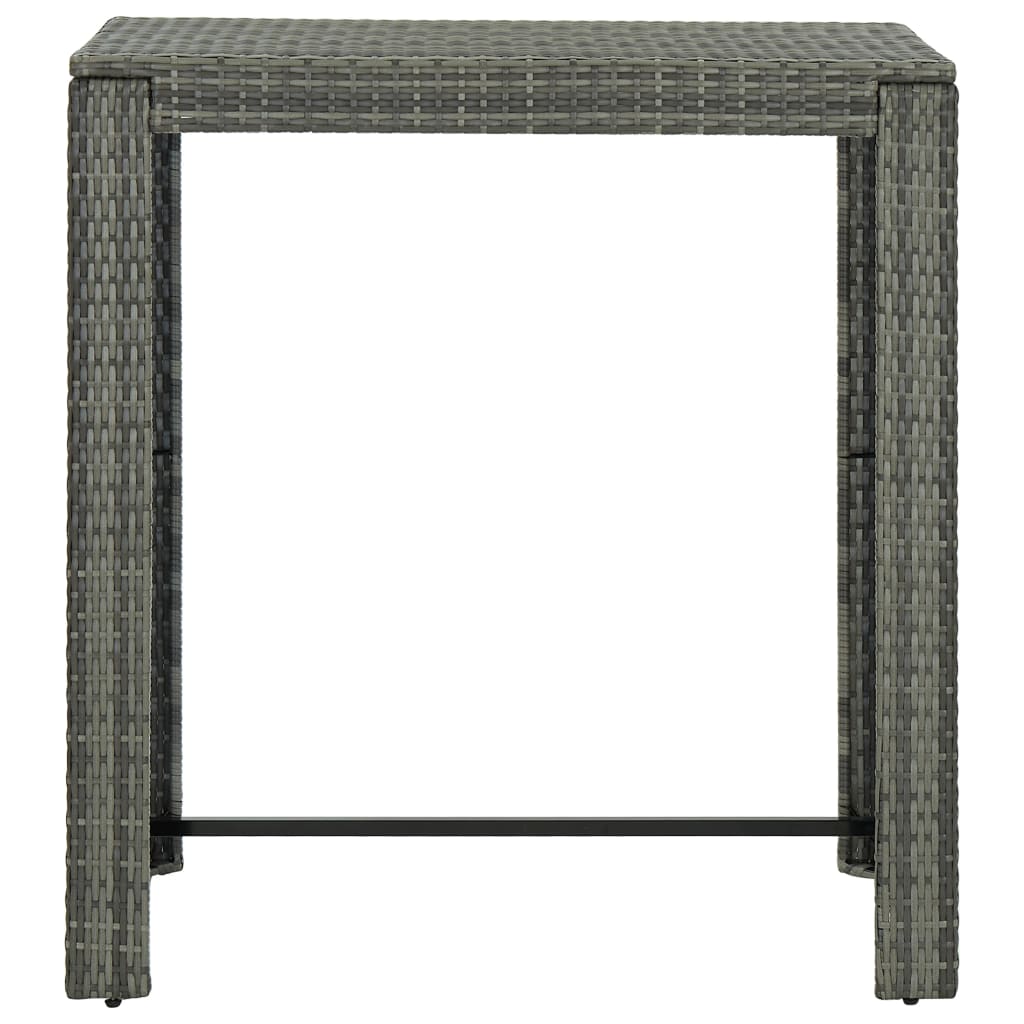 vidaXL Table de bar de jardin Gris 100x60,5x110,5 cm Résine tressée