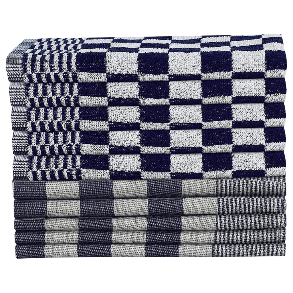 vidaXL Ensemble de serviettes 20 pcs bleu et blanc coton