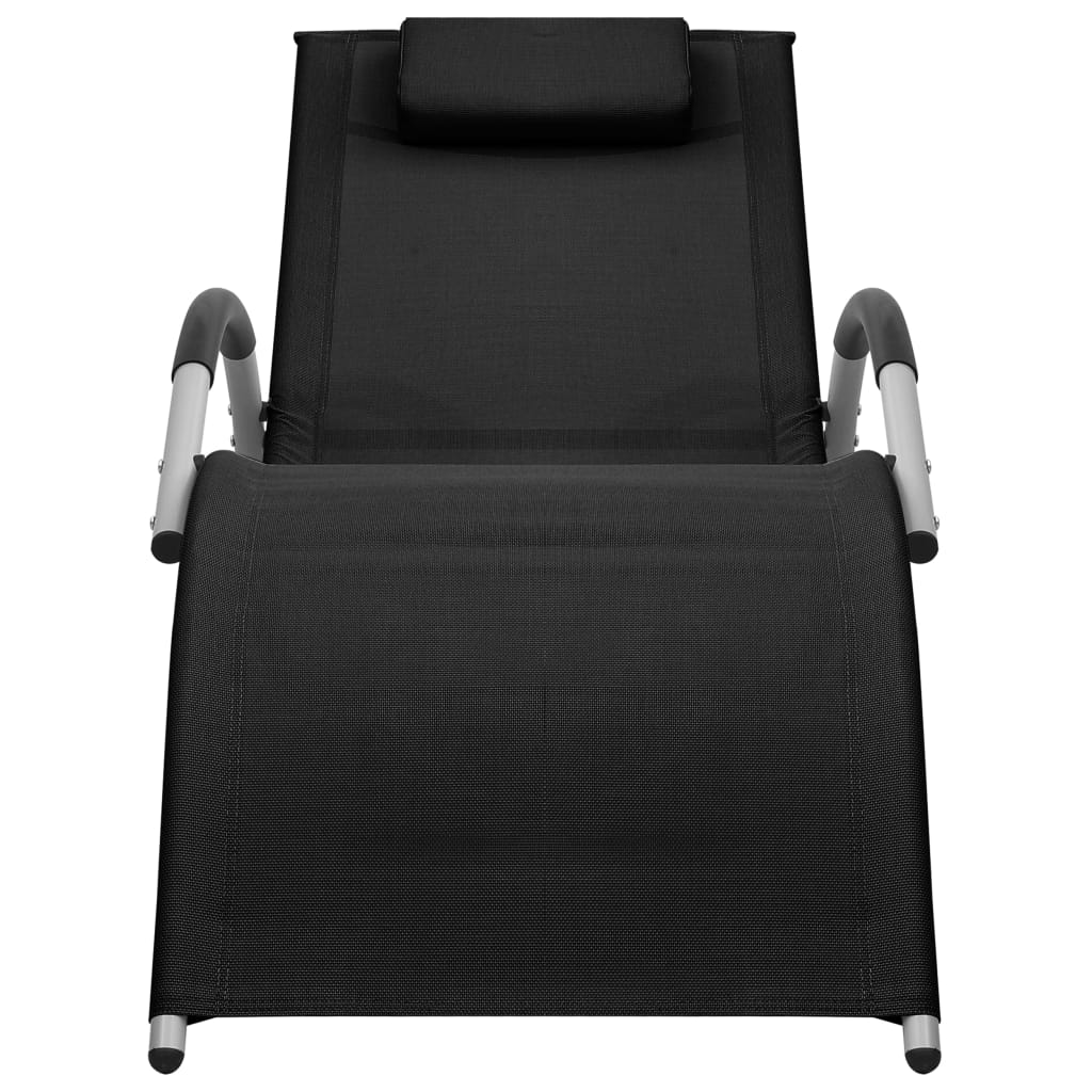 vidaXL Chaise longue textilène noir et gris
