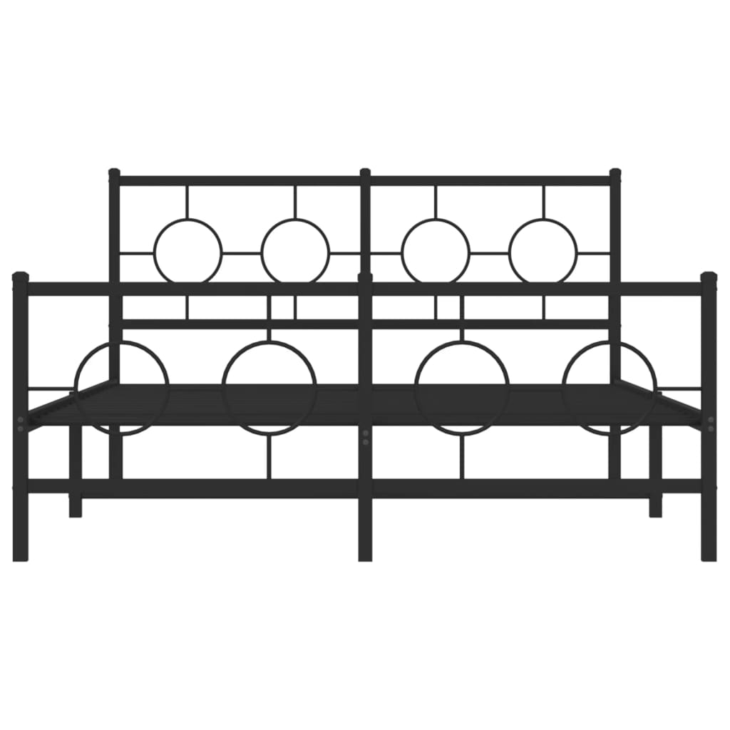 vidaXL Cadre de lit métal sans matelas avec pied de lit noir 140x200cm