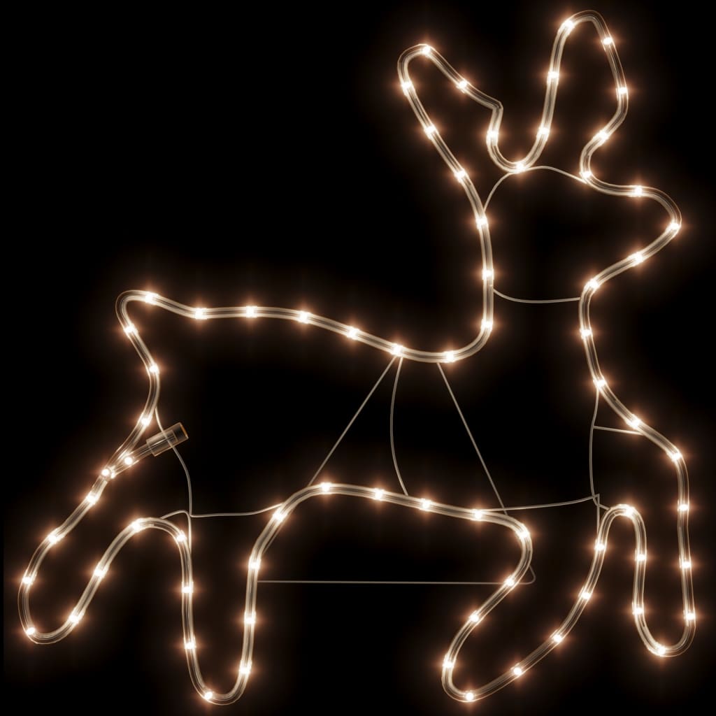 vidaXL Figure de renne de Noël avec 72 LED Blanc chaud 57x55x4,5 cm