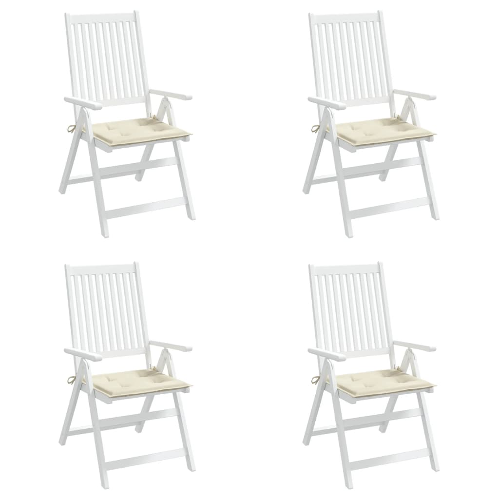 vidaXL Coussins de chaise jardin lot de 4 crème 50x50x3cm tissu oxford