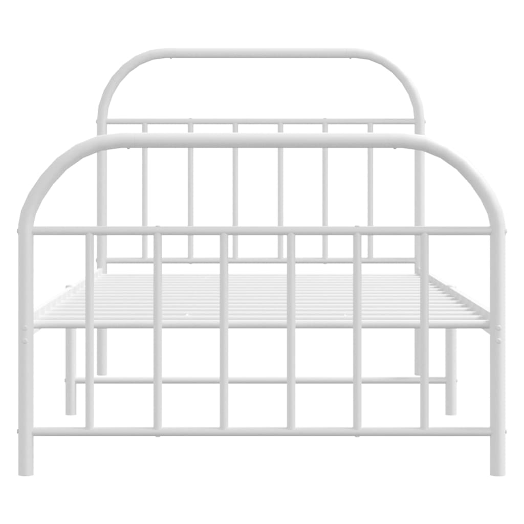 vidaXL Cadre de lit métal sans matelas et pied de lit blanc 100x200 cm