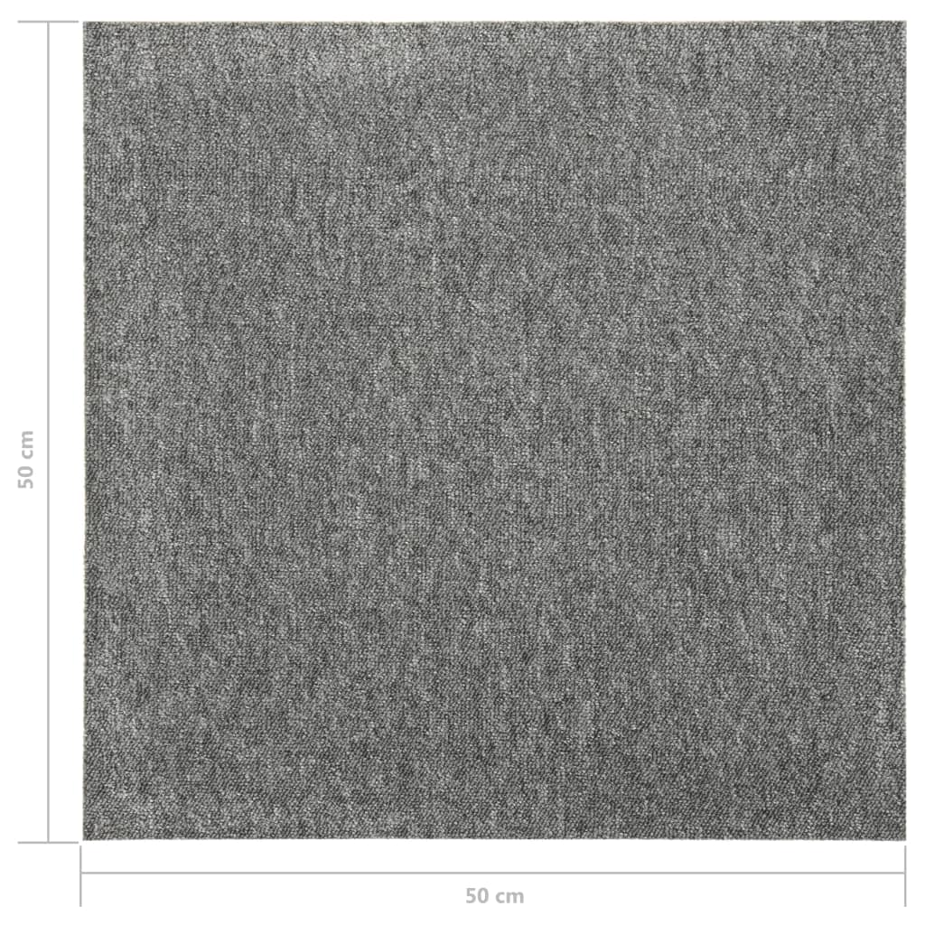 vidaXL Dalles de tapis de sol 20 pcs 5 m² 50x50 cm Gris