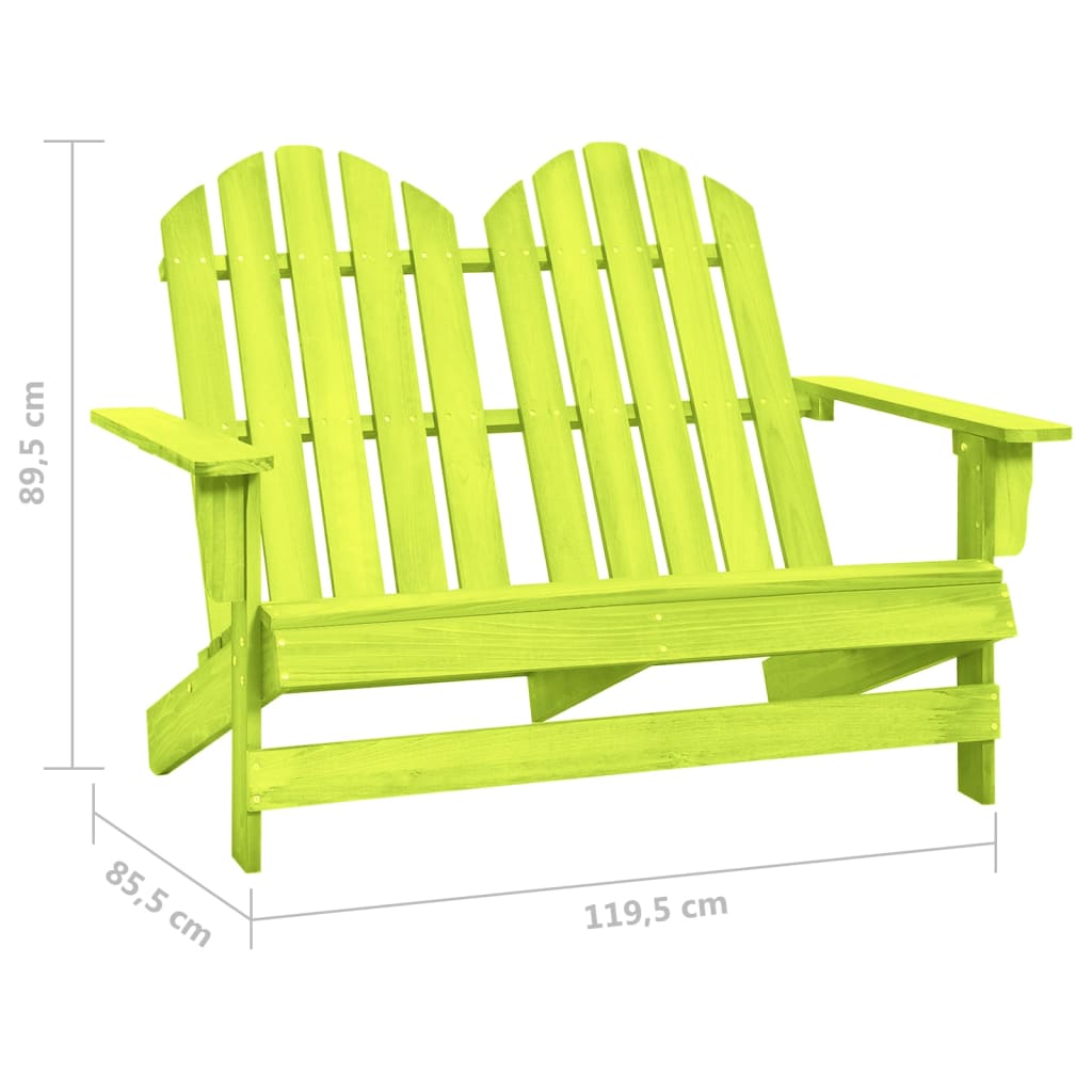 vidaXL Chaise de jardin Adirondack 2 places bois de sapin massif vert