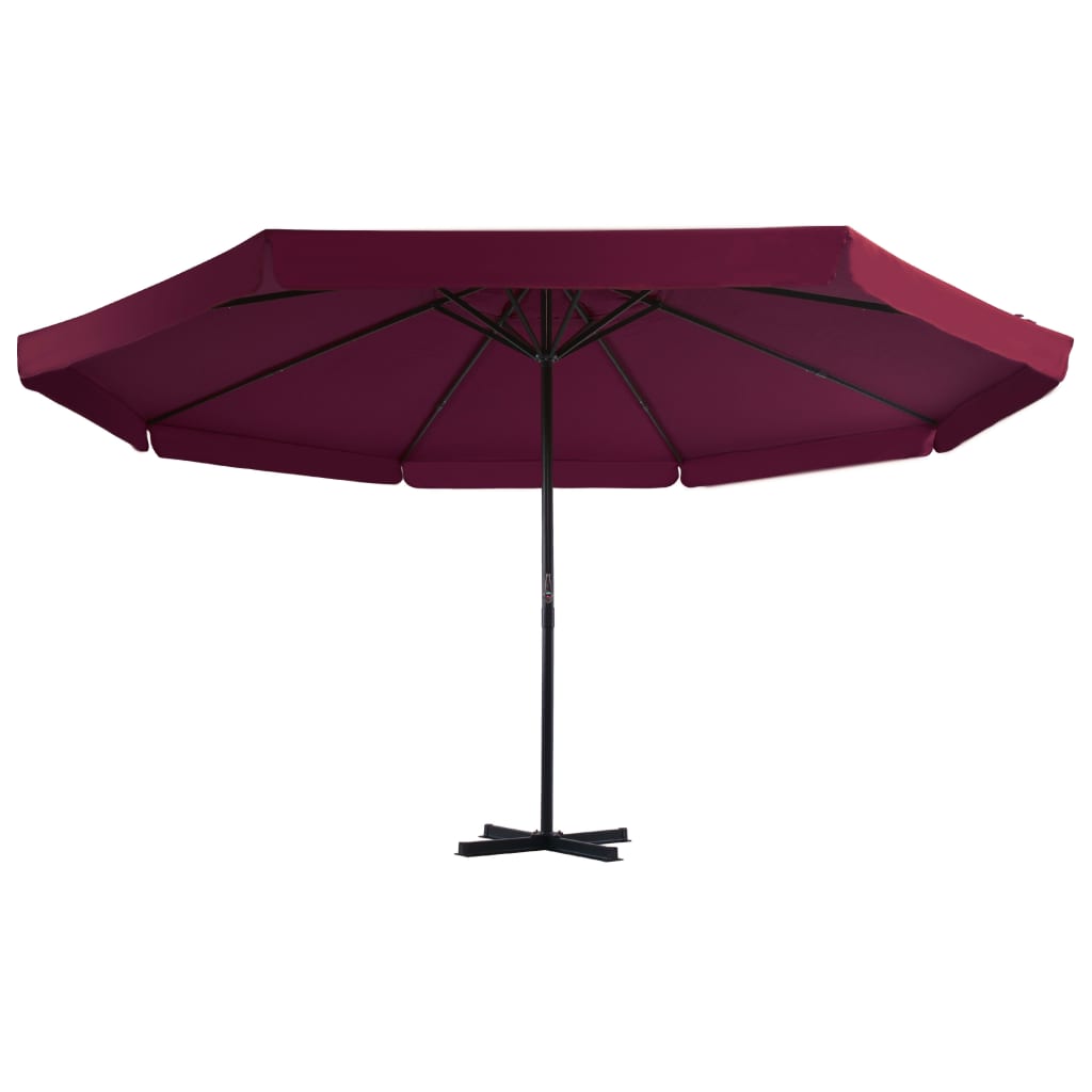 vidaXL Parasol d'extérieur avec mât en aluminium 500 cm rouge bordeaux