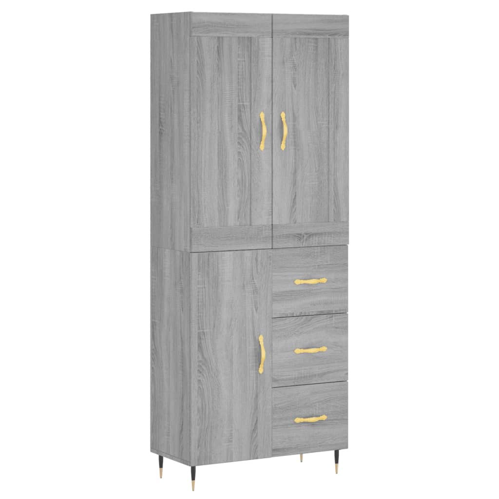 vidaXL Buffet haut Sonoma gris 69,5x34x180 cm Bois d'ingénierie