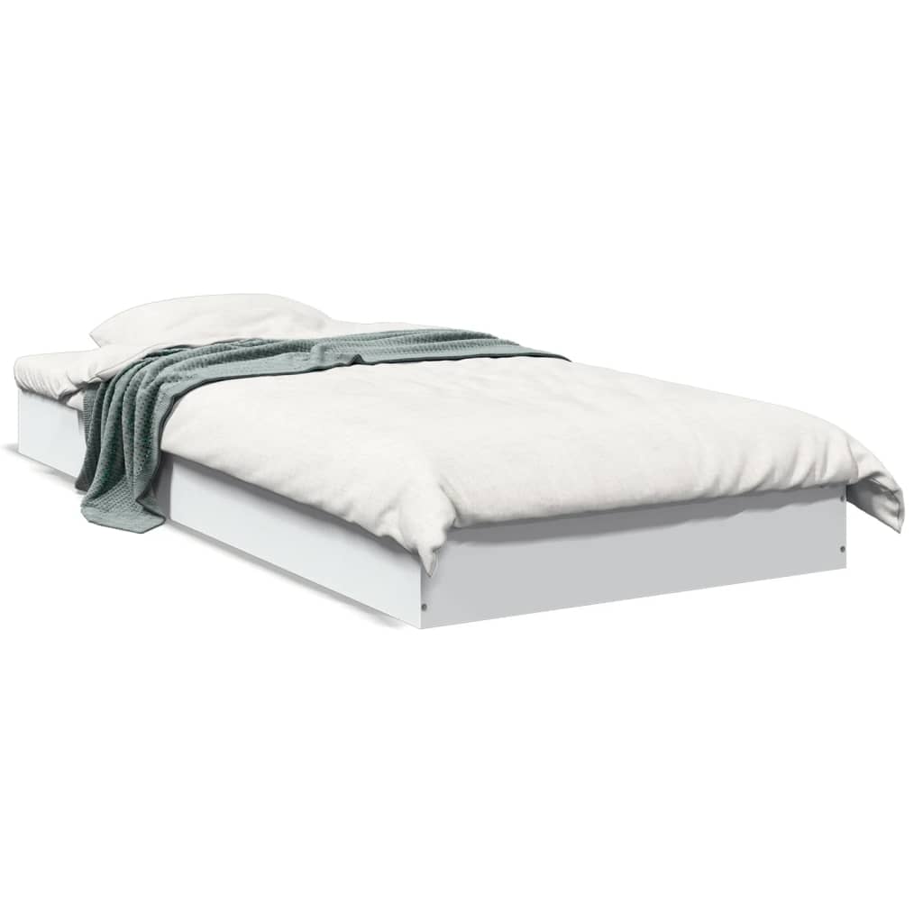 vidaXL Cadre de lit sans matelas blanc 75x190 cm bois d'ingénierie