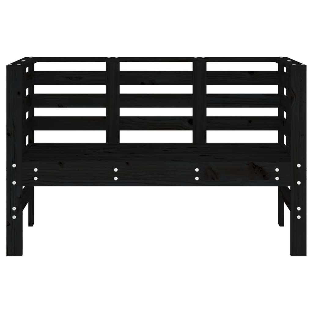 vidaXL Banc de jardin noir 111,5x53x71 cm bois massif de pin