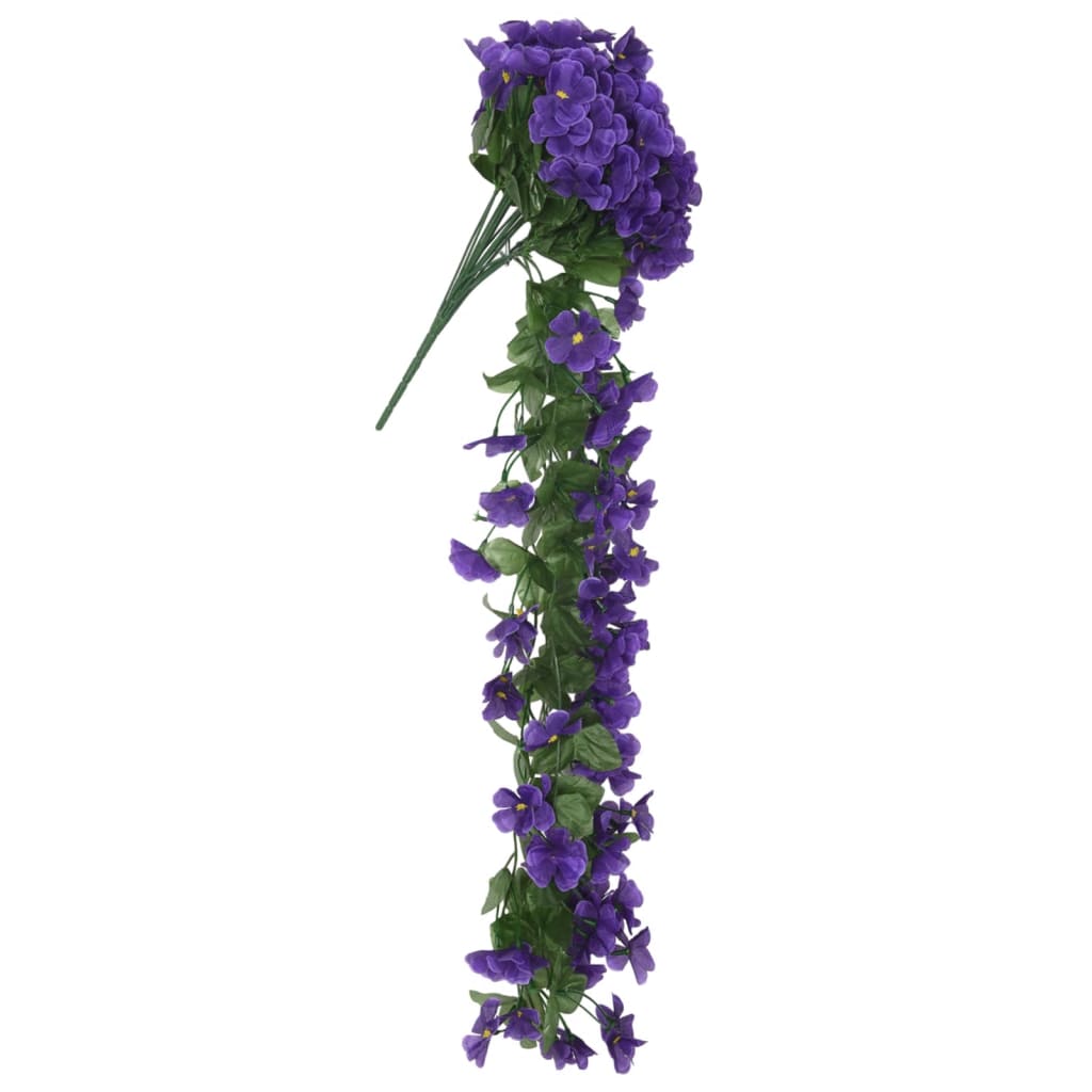 vidaXL Guirlandes de fleurs artificielles 3 pcs violet foncé 85 cm