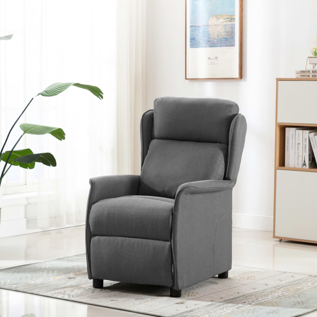 vidaXL Fauteuil inclinable Gris clair Tissu