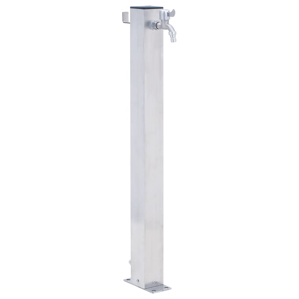 vidaXL Colonne à eau de jardin 80 cm acier inoxydable carré