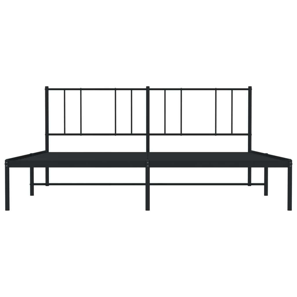 vidaXL Cadre de lit métal sans matelas avec tête de lit noir 193x203cm