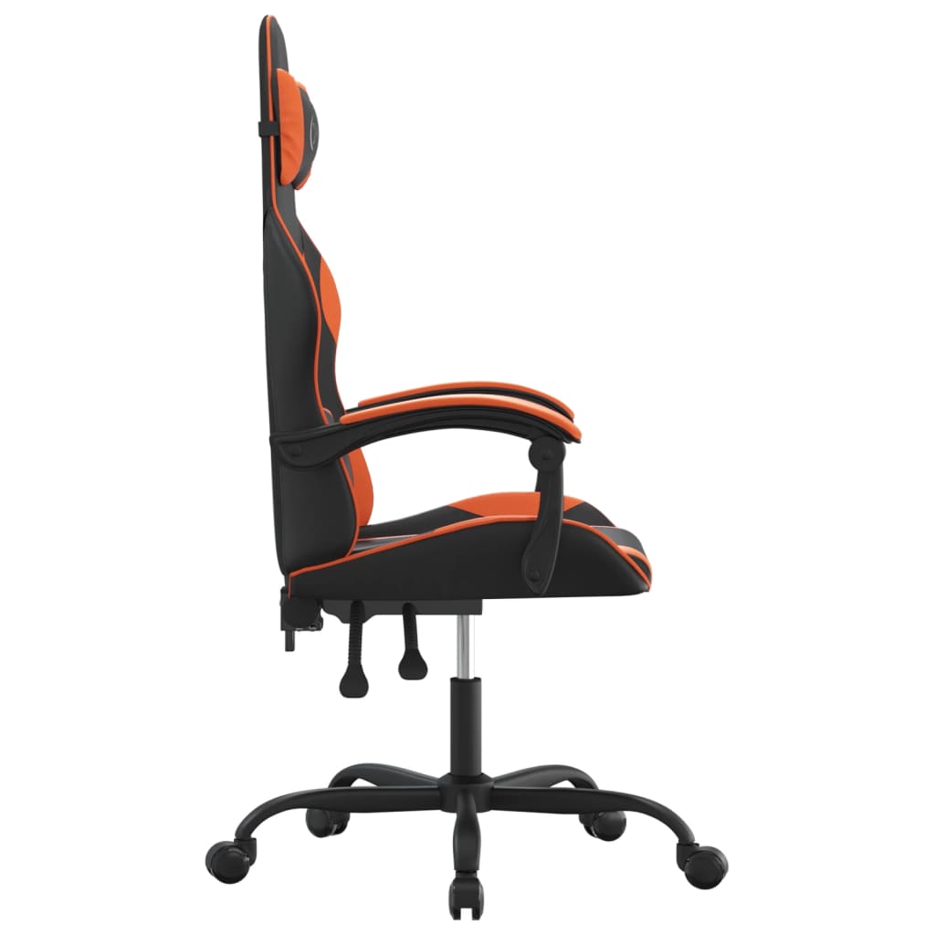 vidaXL Chaise de jeu pivotante Noir et orange Similicuir